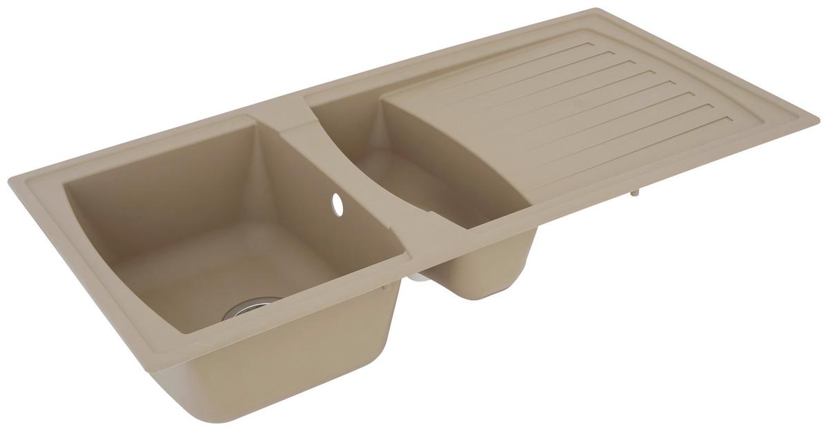 Einbauspüle Boston ca. 100x20x50 cm Beige - Beige, Trend, Glas/Kunststoff (100/20/50cm) - Respekta