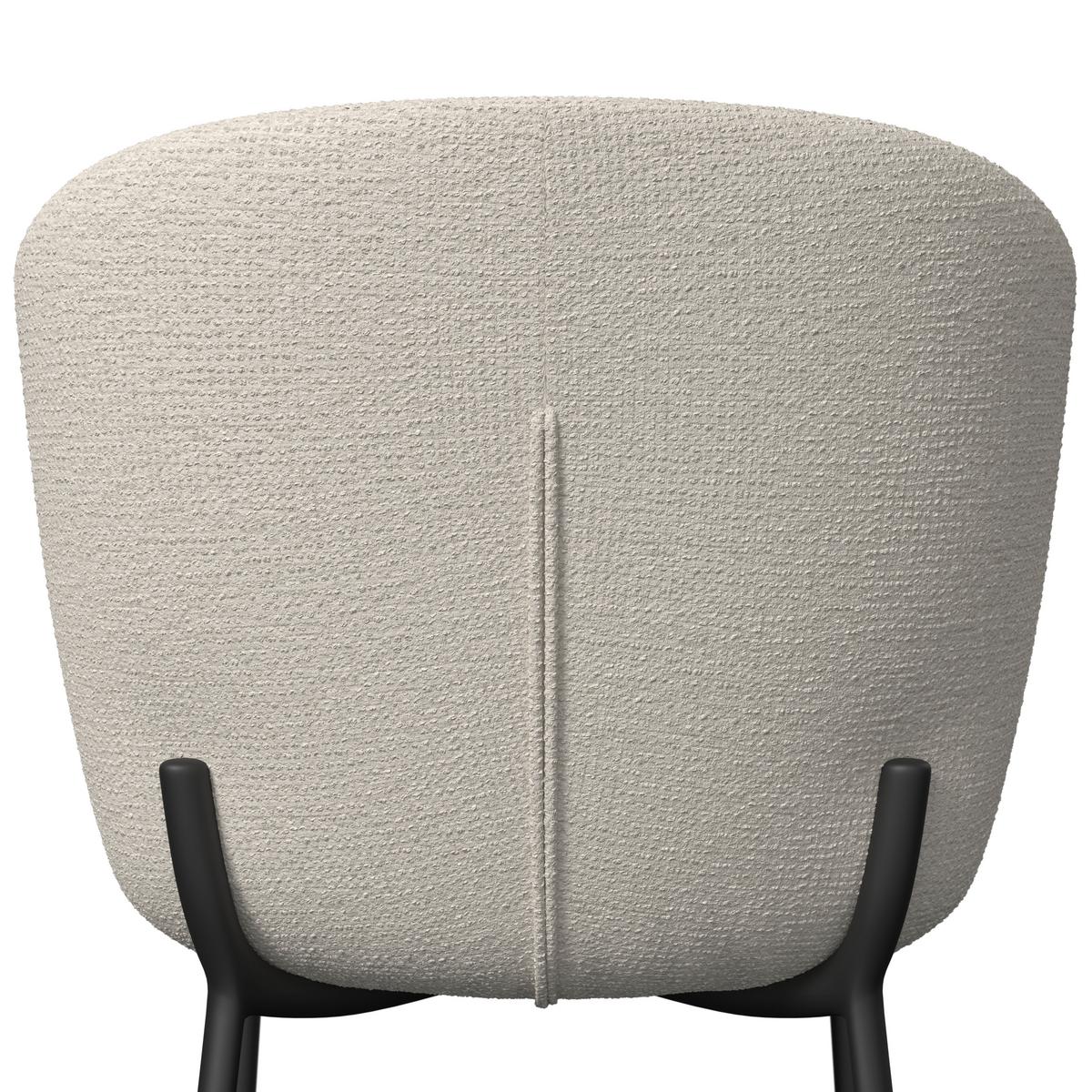 Stuhl Noemie Creme Chenille Gepolstert - Creme/Schwarz, MODERN, Holz/Textil (49/81/54cm) - Bessagi Home