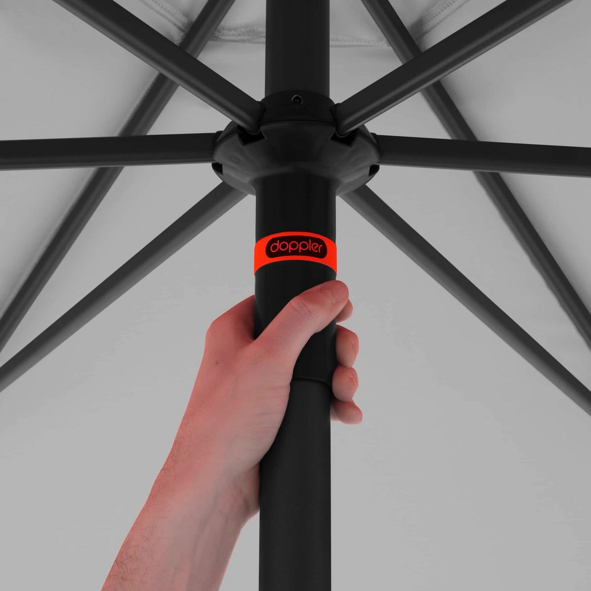 Sonnenschirm MyZone Push up 300 Anthrazit/Hellgrau - Anthrazit/Hellgrau, Basics, Textil/Metall (300cm) - Doppler