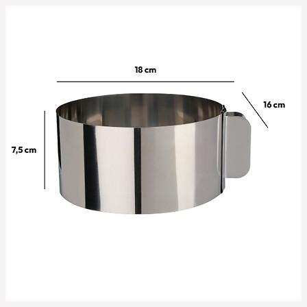 Inel pentru tort Extensible Cake - Basics (16/7,5cm)