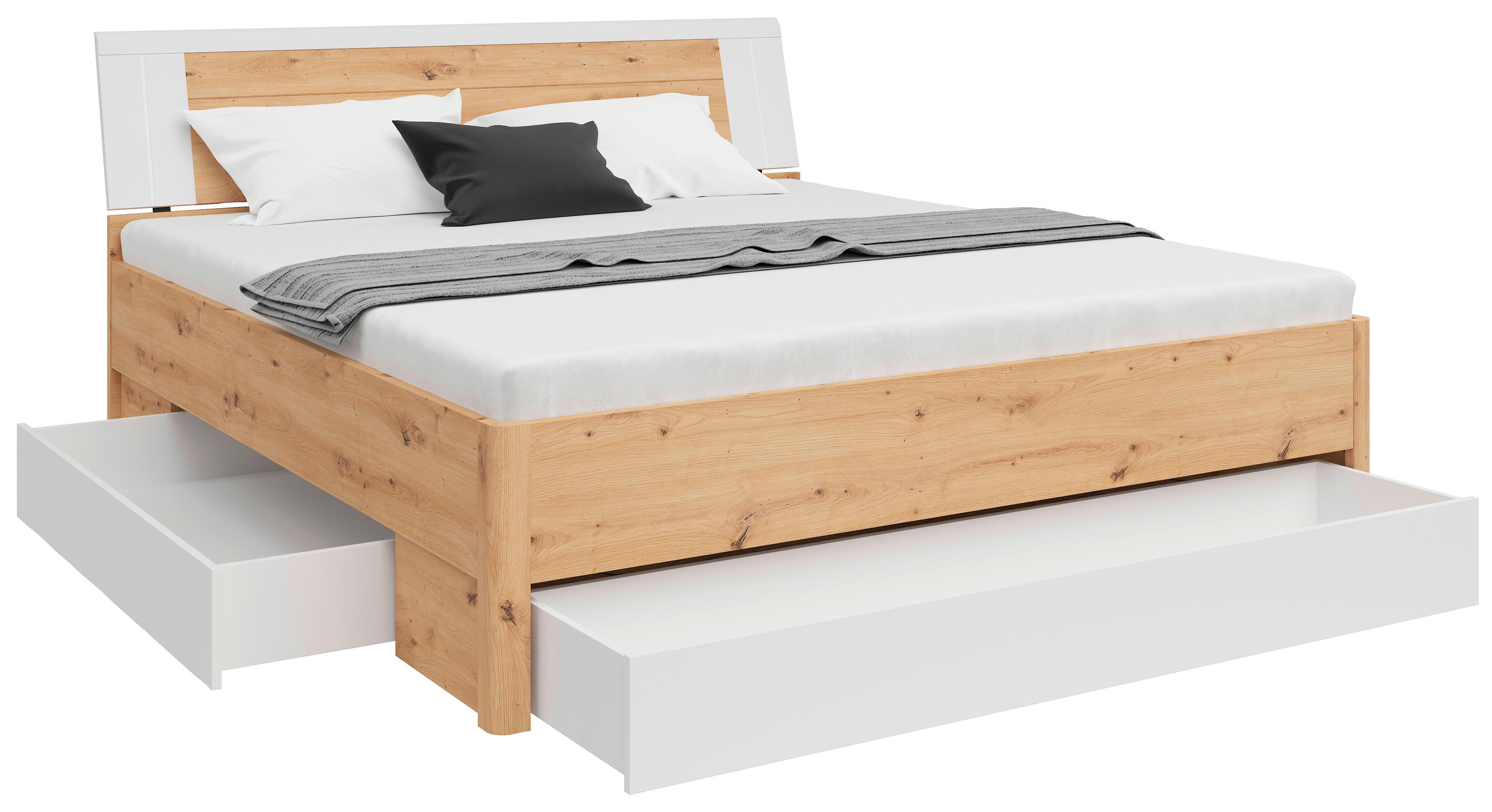 Krevet S Prostor. Za Odlaganje Saturn - bijela/boje grafita, Konvencionalno, drvni materijal (180/200cm) - Based