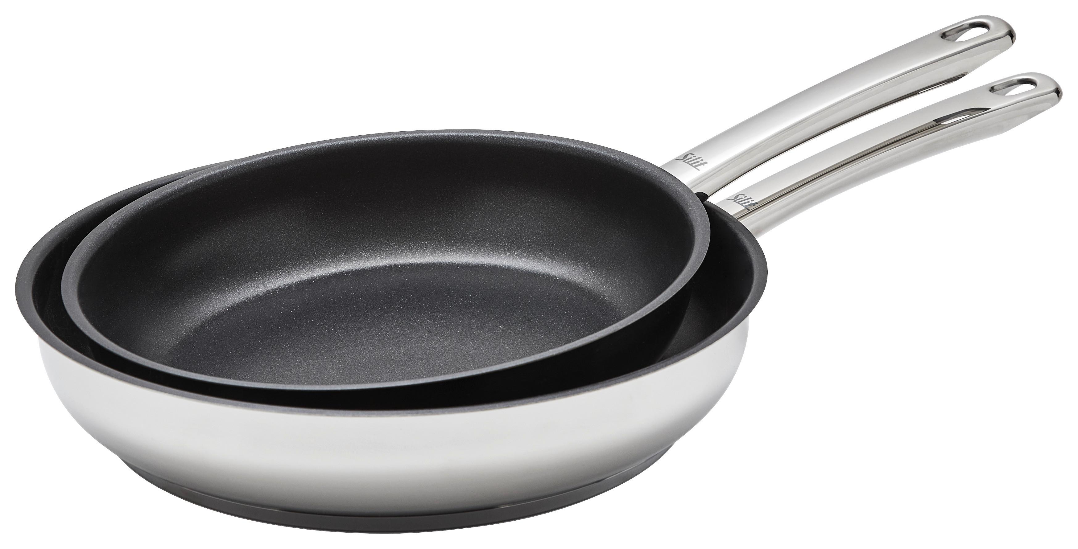 ZESTAW PATELNI 2133305491 SILIT - kolor stalowy/czarny, Basics, metal - Silit