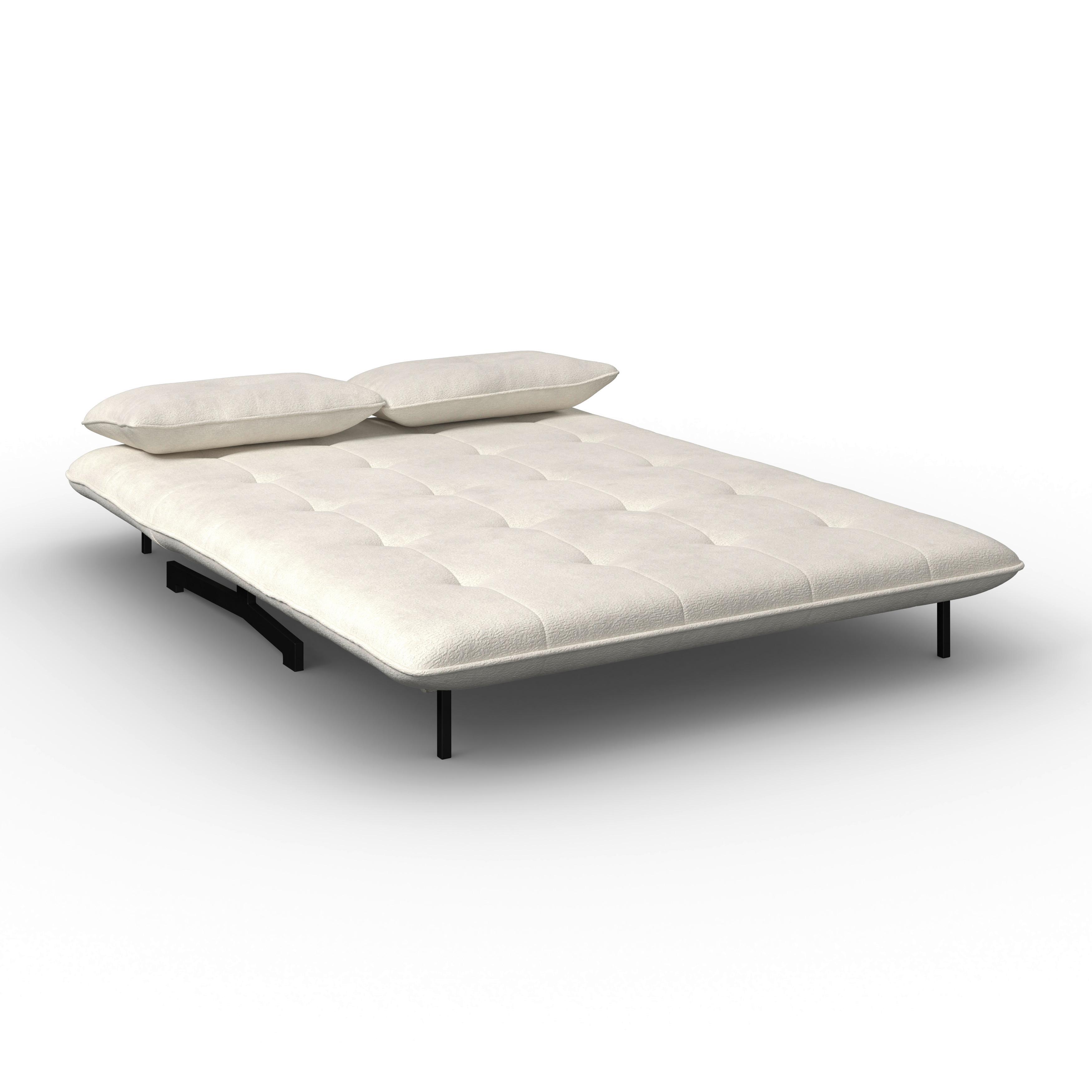 BÄDDSOFFA LUNA - vit/svart, Modern, metall/textil (143/84/81cm) - Bessagi Home