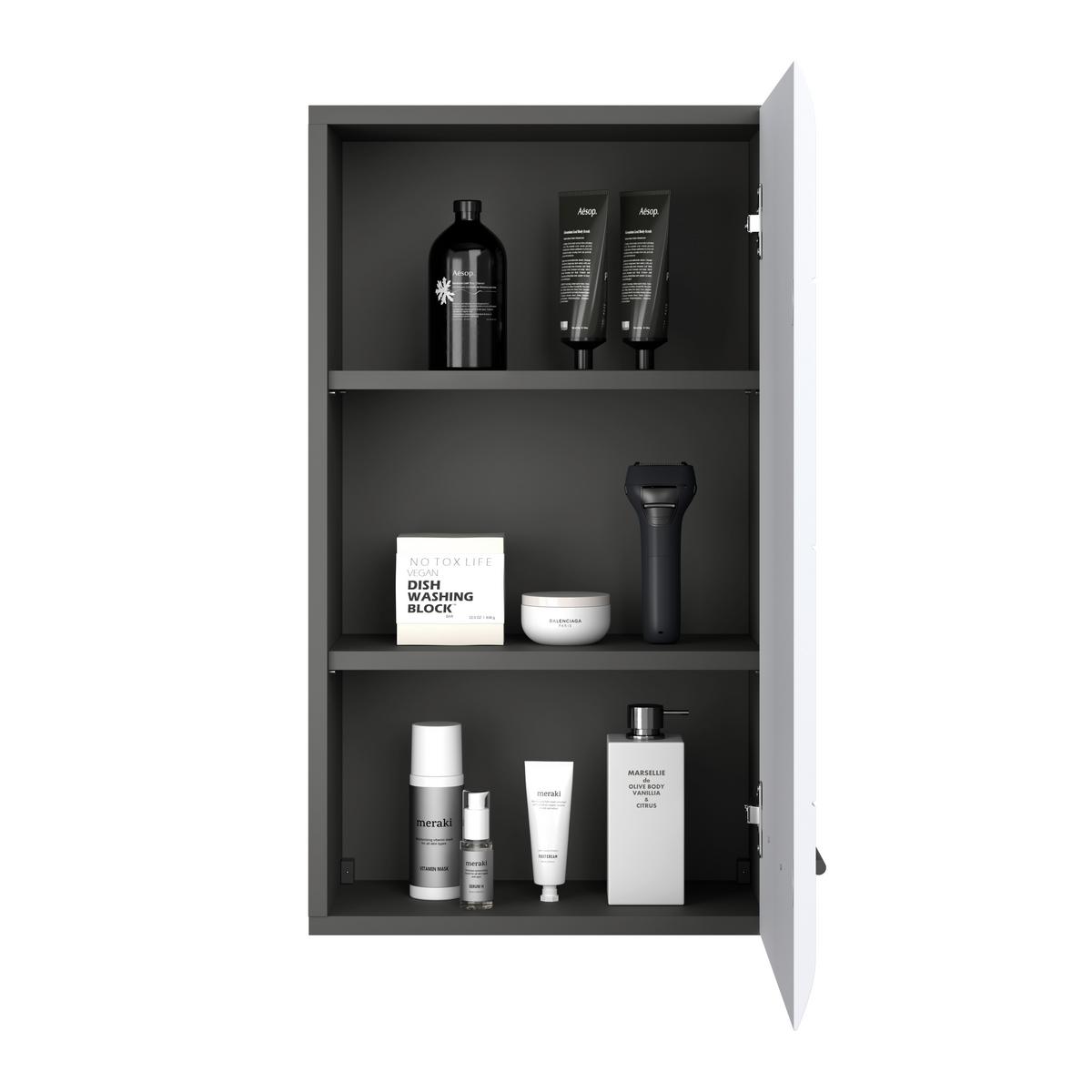 Viseći Element Pearl New - bijela/antracit, Konvencionalno, drvni materijal/plastika (40/70/22,6cm)