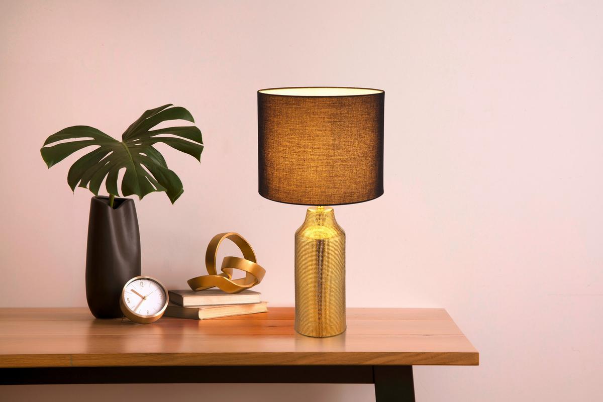 TISCHLEUCHTE 21736G ELDEN - Weiss/Goldfarben, Basics, Keramik/Kunststoff (30,5/61cm) - Globo