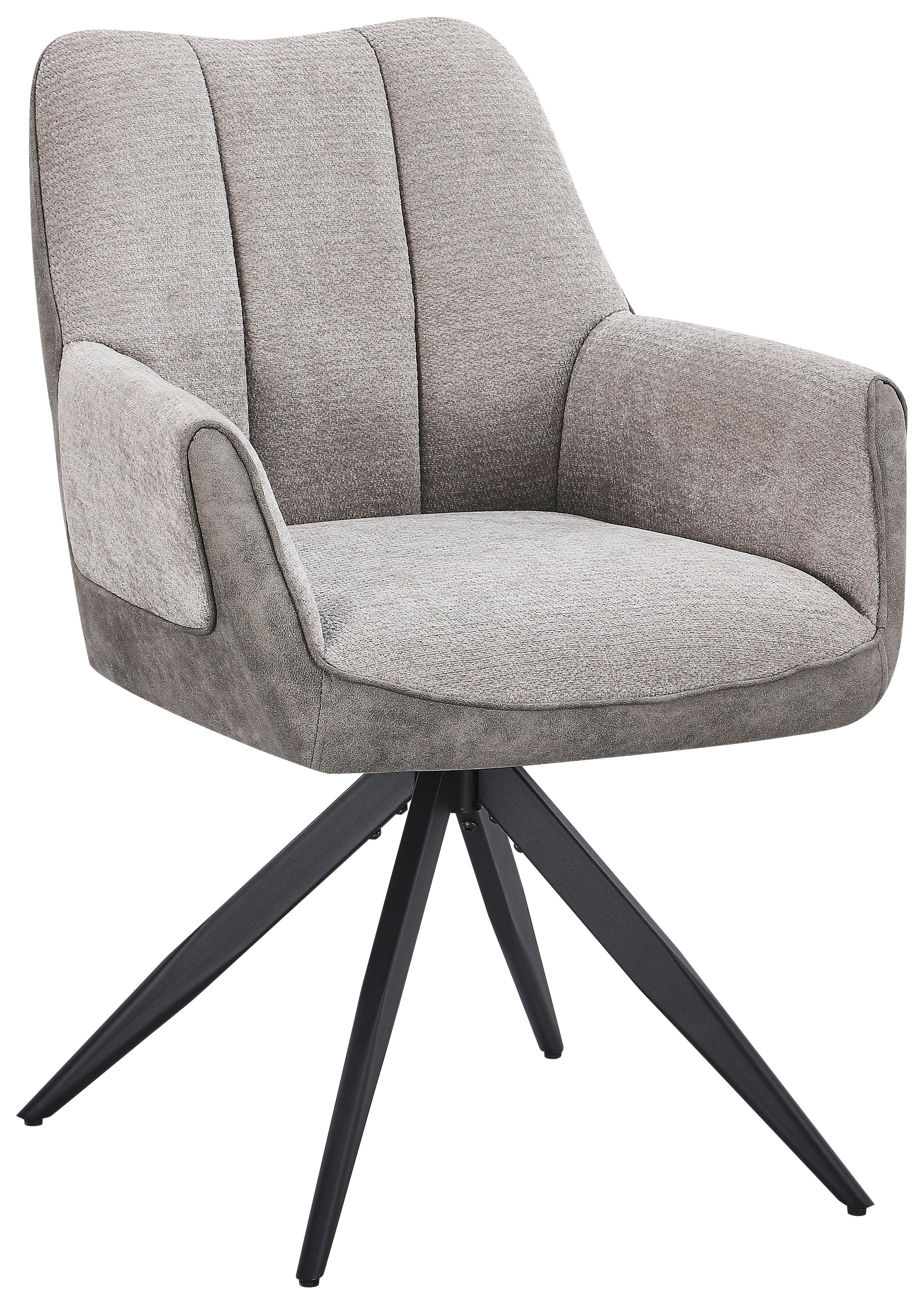 Armlehnstuhl Caro Grau/Schwarz - Schwarz/Grau, Design, Textil/Metall (66/87/62cm) - Mömax
