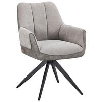 Armlehnstuhl Caro Grau/Schwarz - Schwarz/Grau, Design, Textil/Metall (66/87/62cm) - Mömax
