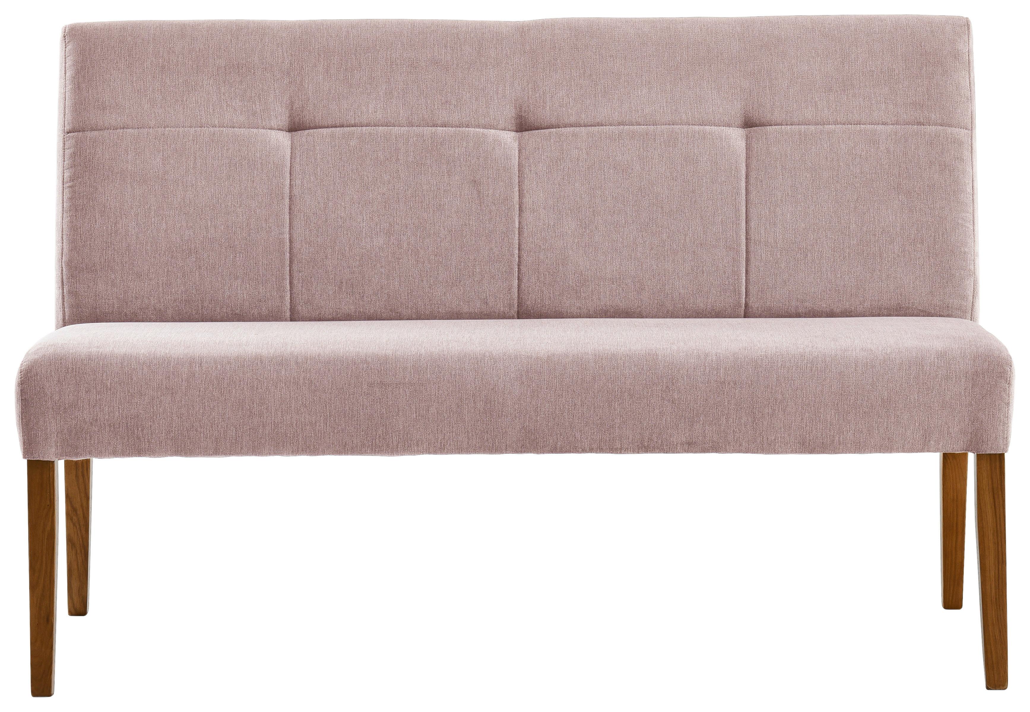 ŁAWKA DAMLA - kolor dębowy/brudny róż, Konventionell, drewno/tkanina (140/91,5/63cm) - Cantus