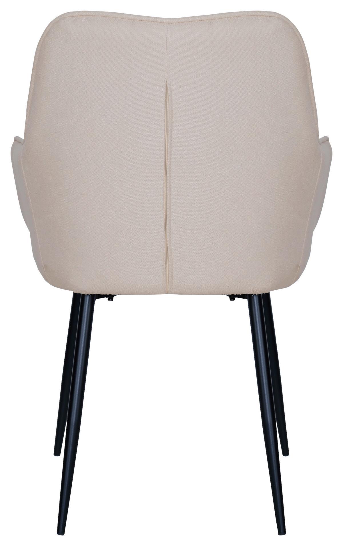 Armlehnstuhl Elena in Beige - Beige/Schwarz, MODERN, Holz/Textil (57/85/60cm) - Mömax