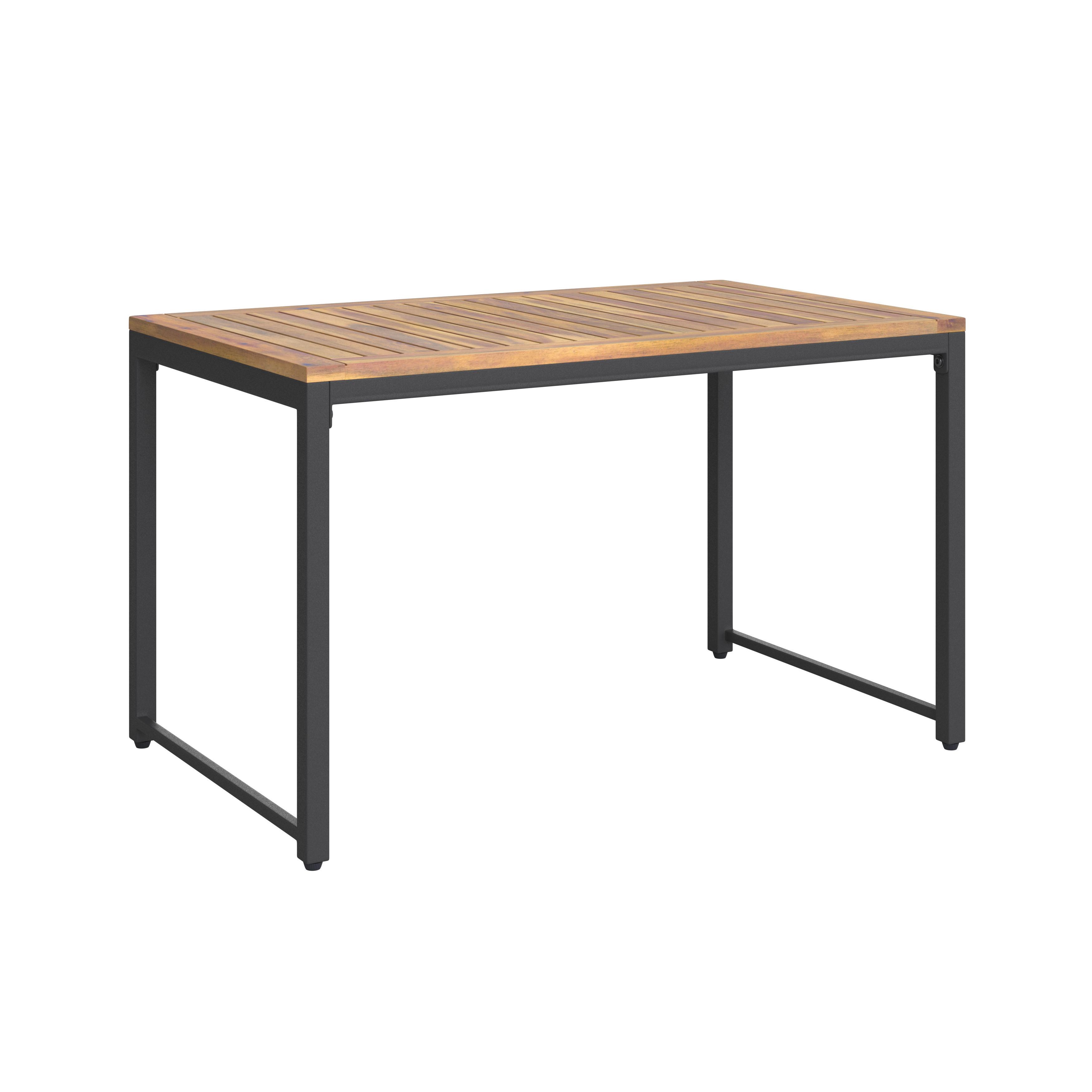 STÓŁ TARASOWY ARGOS - kolor naturalny/czarny, Modern, metal/drewno (100/42/60cm) - Ambia Garden