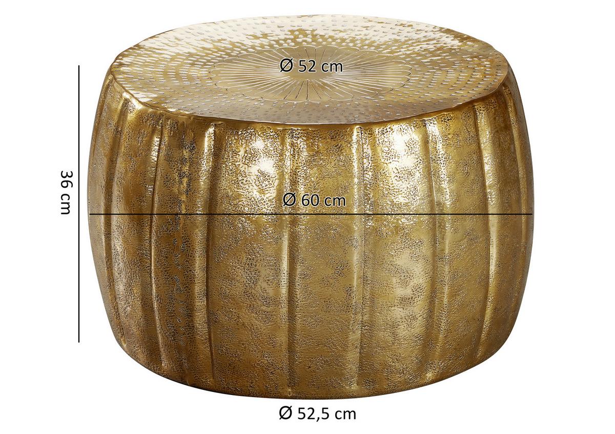 Klubska Miza Jamal - zlate barve, Trendi, kovina (60/60/36cm) - MID.YOU