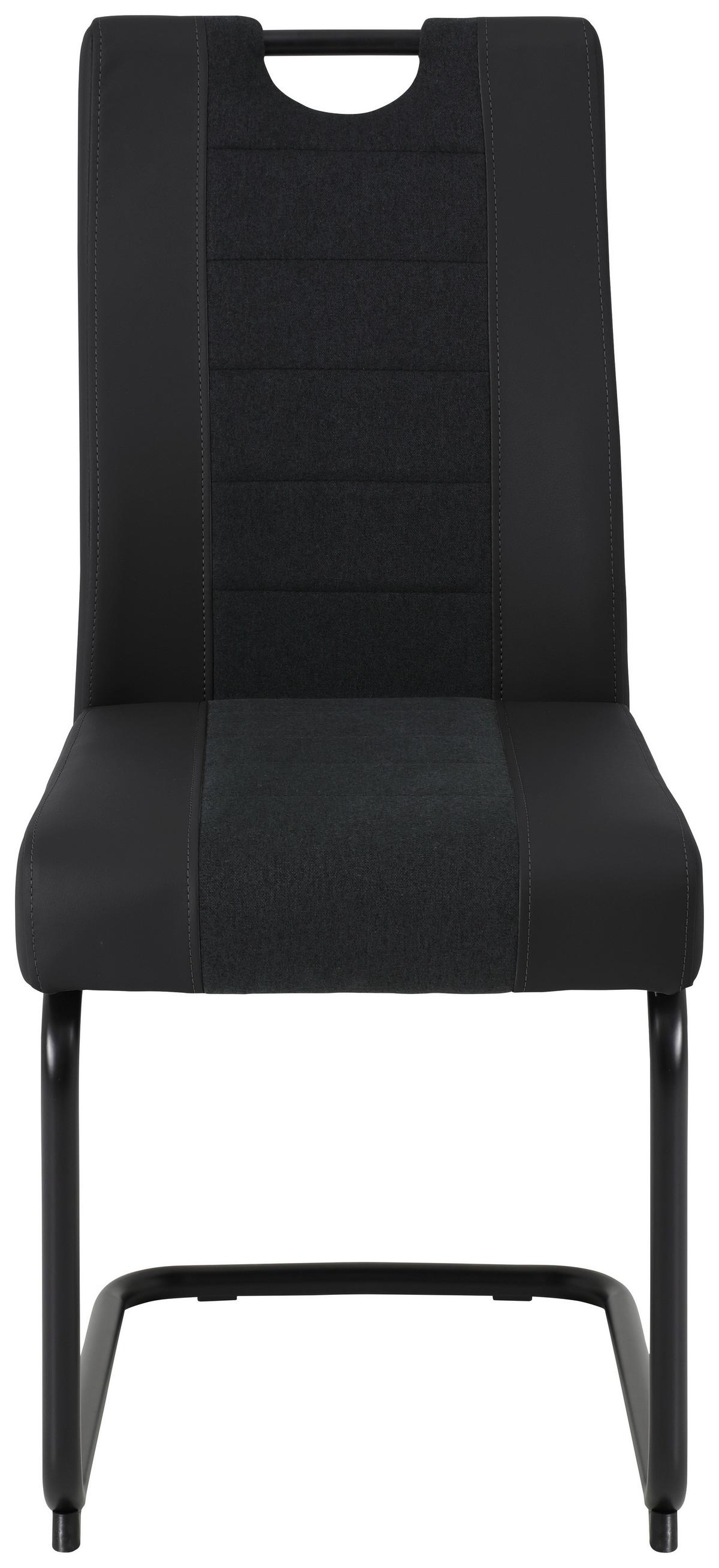 KRZESŁO NA PŁOZIE DANIELA S - antracytowy/czarny, Konventionell, metal/tkanina (43/99/60cm) - Carryhome