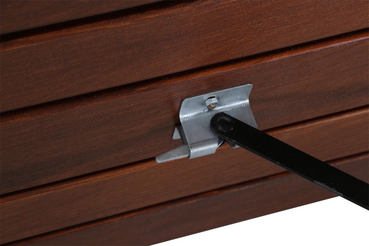 Biertischgarnitur Bavaria Braun/Schwarz - Dunkelbraun, MODERN, Holz/Metall (60/60/180cm) - Gardenson