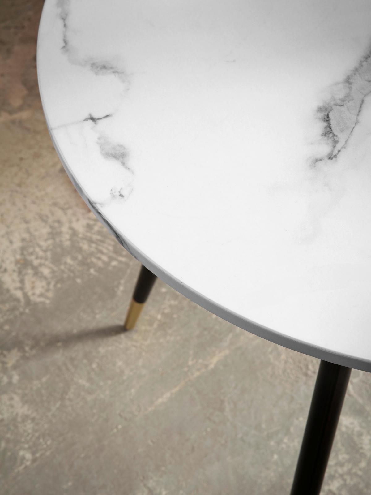 ESSTISCH WL6.976 - Weiss/Goldfarben, Design, Holzwerkstoff/Metall (75/75/76cm) - Livetastic