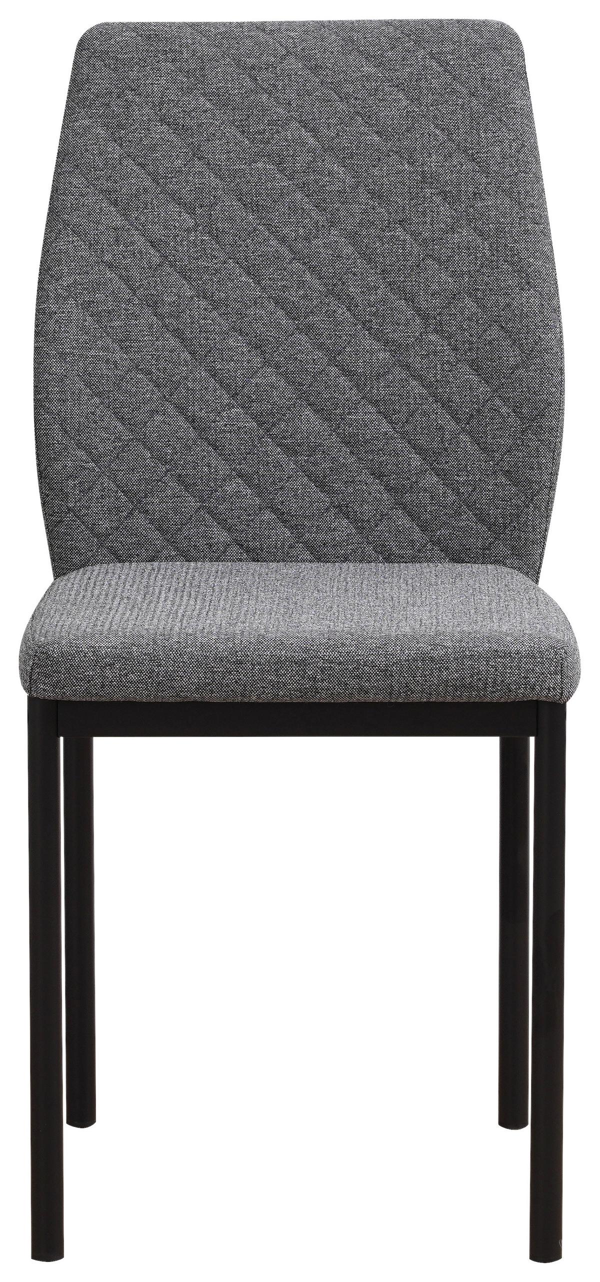 Stuhl Mia in Grau - Schwarz/Grau, Basics, Textil/Metall (44/90/56cm) - Based