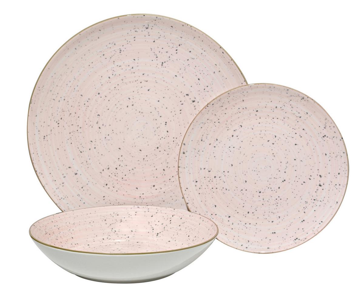 Tafelservice Tina in Pink, 12-teilig - Rosa, KONVENTIONELL, Keramik - Modern Living