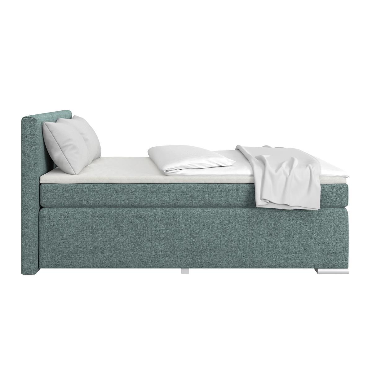 Boxspring Krevet Mira - srebrne boje/plava, Konvencionalno, drvo/metal (120/200cm) - Best Price