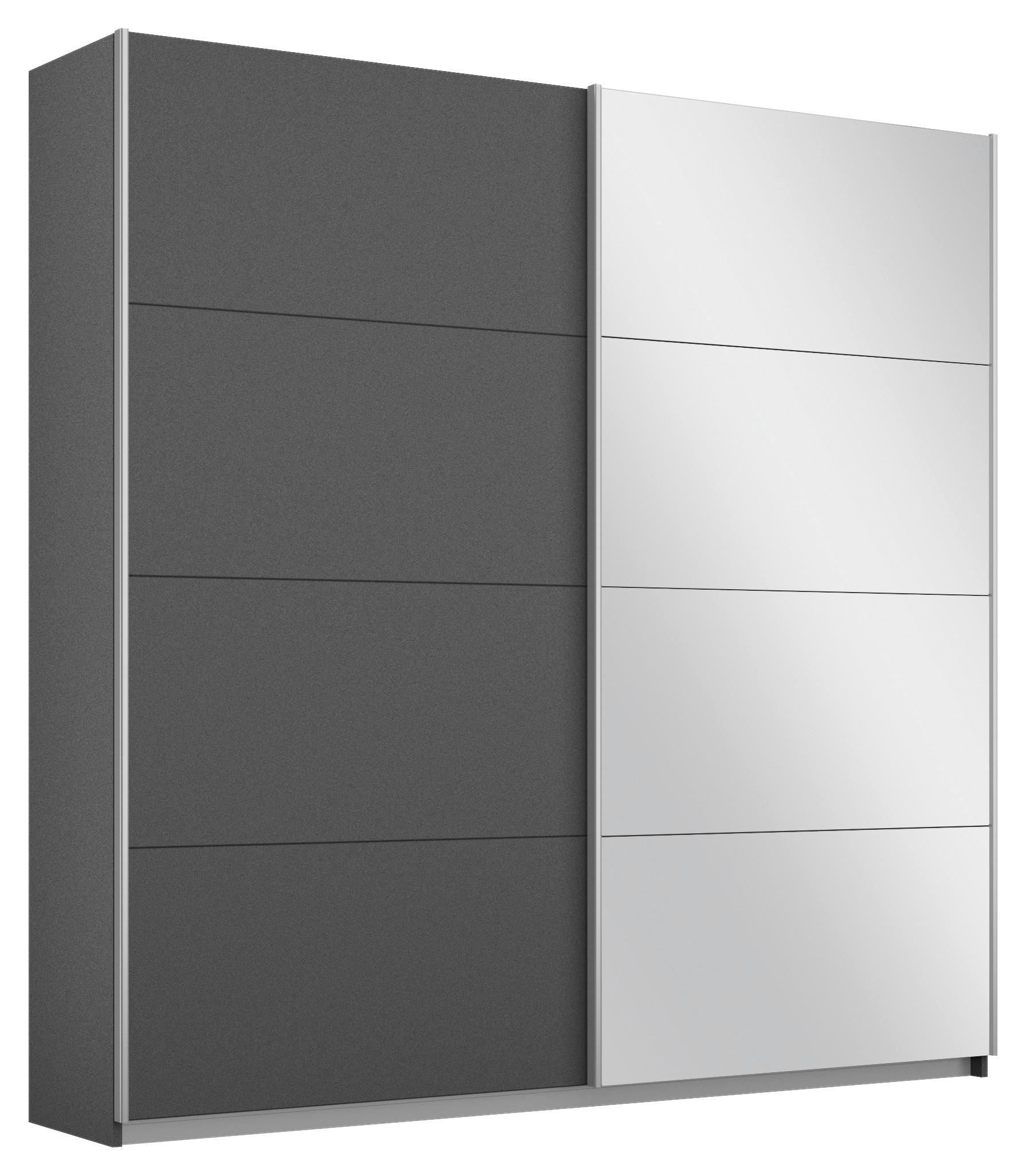 Ormar S Kliznim Vratima Belluno - siva/boje aluminija, Moderno, drvni materijal/metal (181/230/62cm) - Modern Living