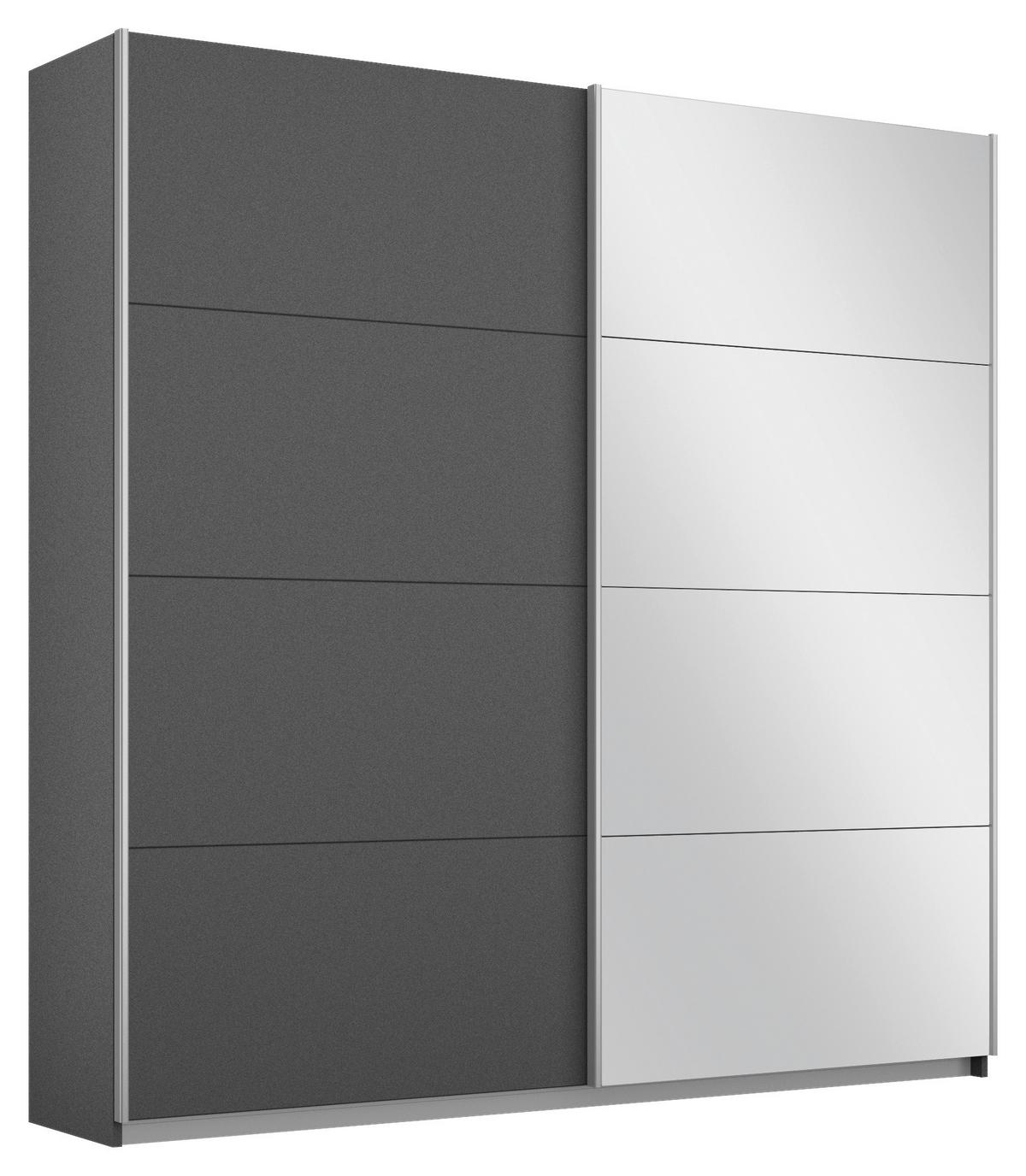 Ormar S Kliznim Vratima Belluno - siva/boje aluminija, Moderno, drvni materijal/metal (181/230/62cm) - Modern Living