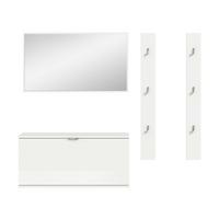 GARDEROBE PROJEKT X - Weiss Hochglanz/Weiss, Design, Holzwerkstoff (130/193/32cm) - Livetastic