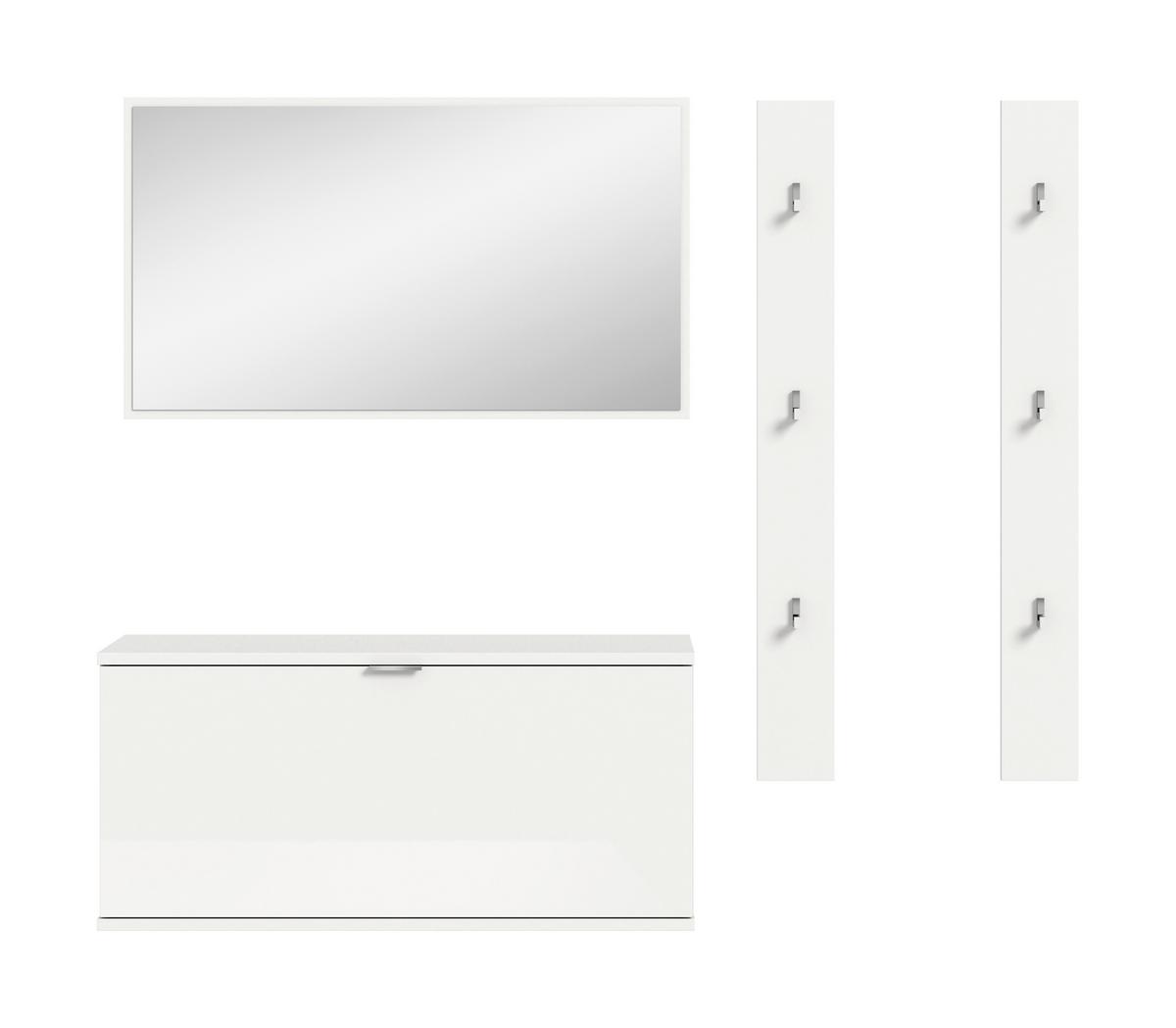 GARDEROBE PROJEKT X - Weiss Hochglanz/Weiss, Design, Holzwerkstoff (130/193/32cm) - Livetastic