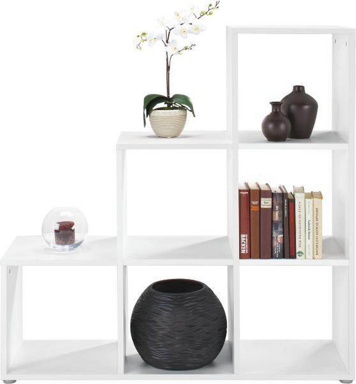 Regal in Weiss mit 6 Fächer - Weiss, Modern, Holzwerkstoff (112/114/35cm) - Mömax