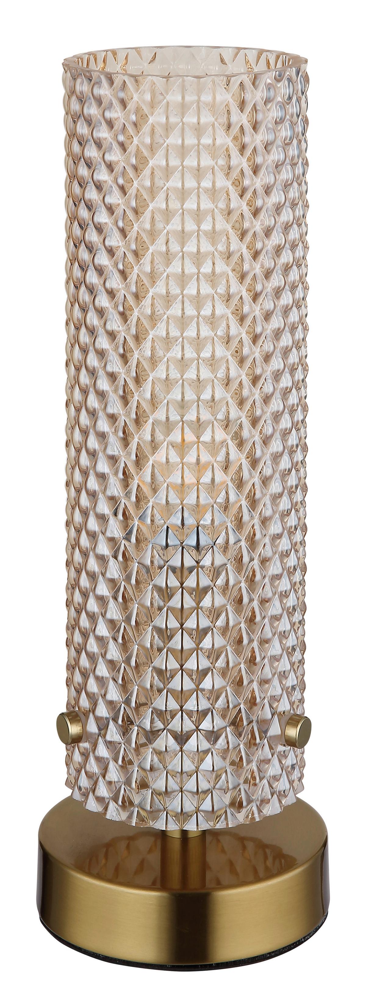 TISCHLEUCHTE 15775T  KAROLO - Goldfarben/Schwarz, Konventionell, Glas/Kunststoff (10/28,5cm) - Globo