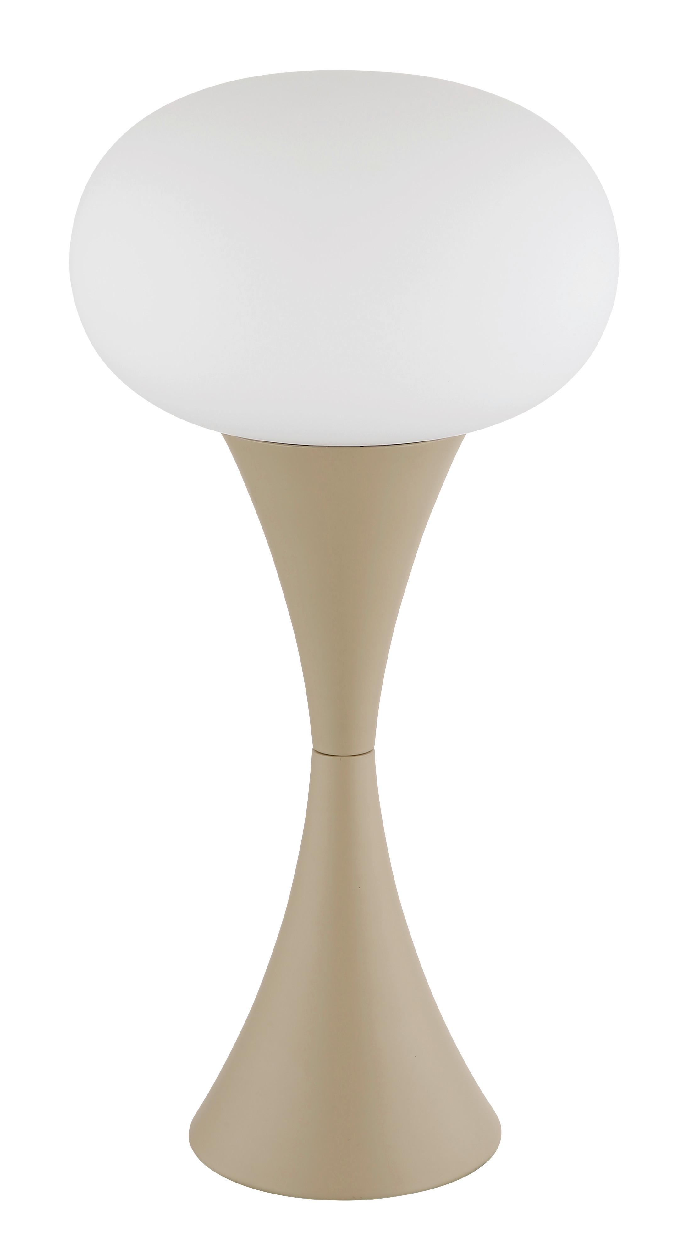 TISCHLEUCHTE 21027SA - Sandfarben/Weiss, Design, Glas/Kunststoff (18/36,9cm) - Globo