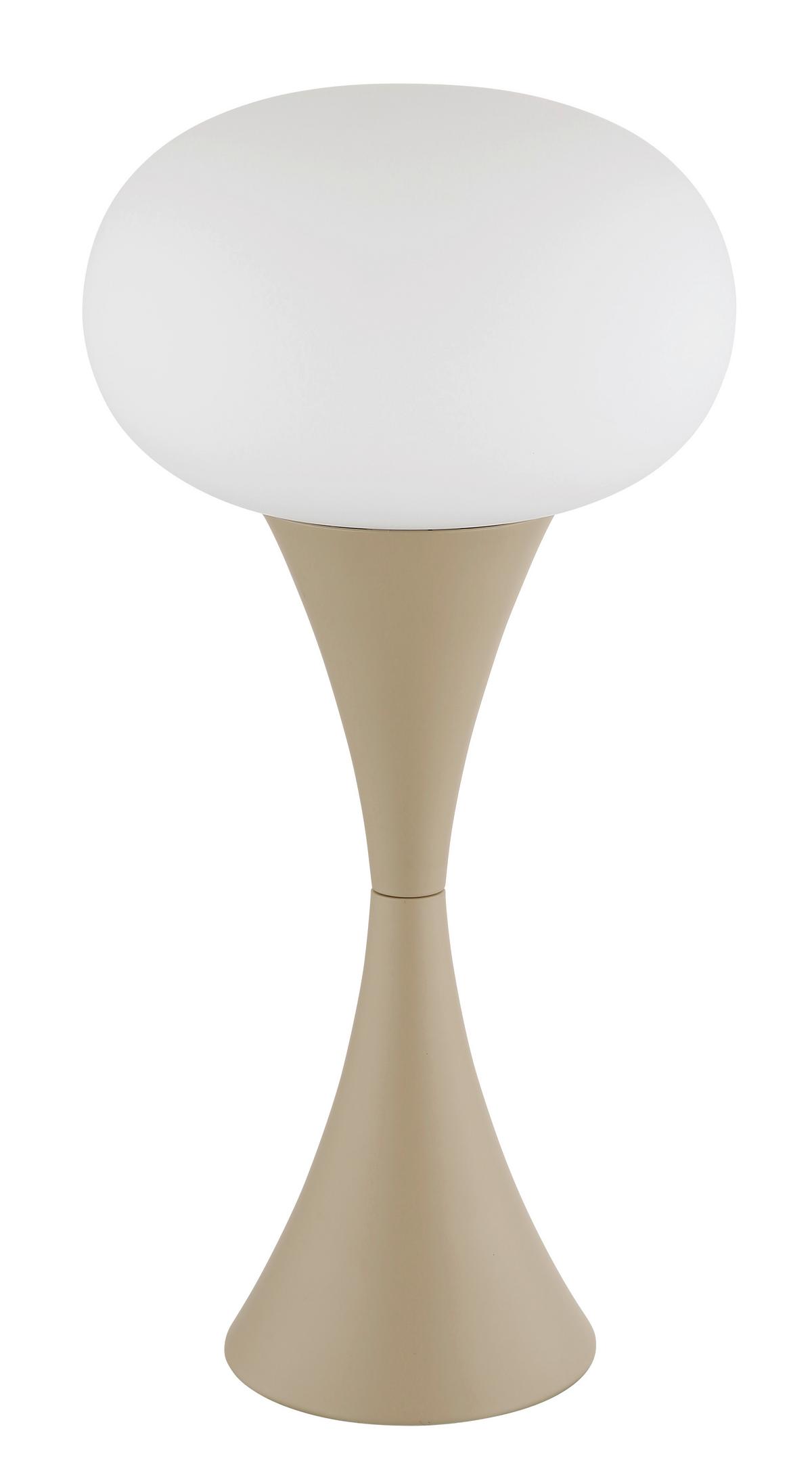 TISCHLEUCHTE 21027SA - Sandfarben/Weiss, Design, Glas/Kunststoff (18/36,9cm) - Globo