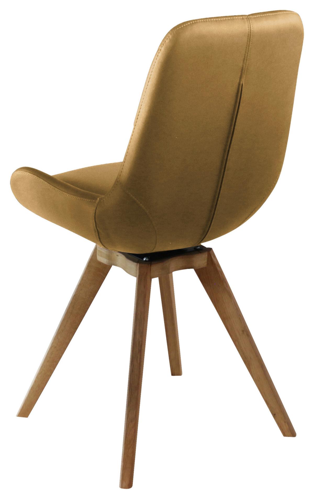 KRZESŁO VINCENT - kolor dębowy/koniak, Konventionell, drewno/tkanina (58/87/64,5cm) - Linea Natura