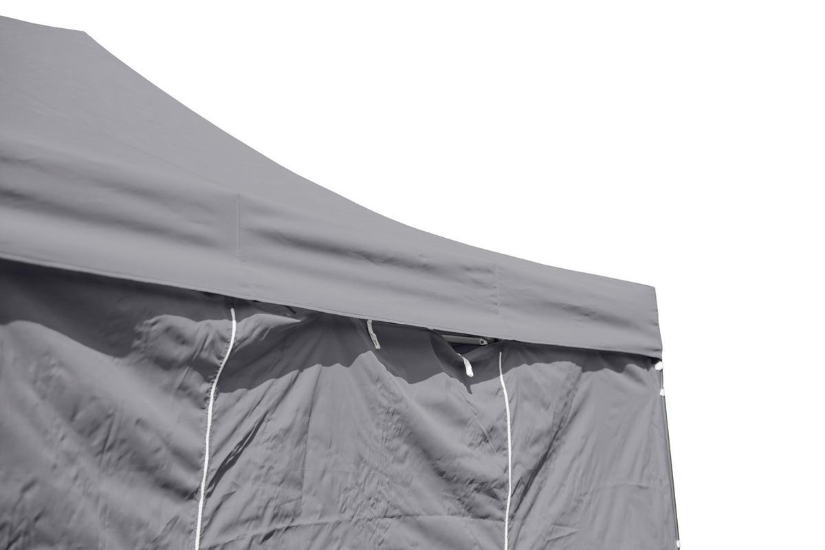 Pavillon 450x300 cm mit Seitenteilen - Grau, KONVENTIONELL, Textil (450/330/300cm) - Siena Garden