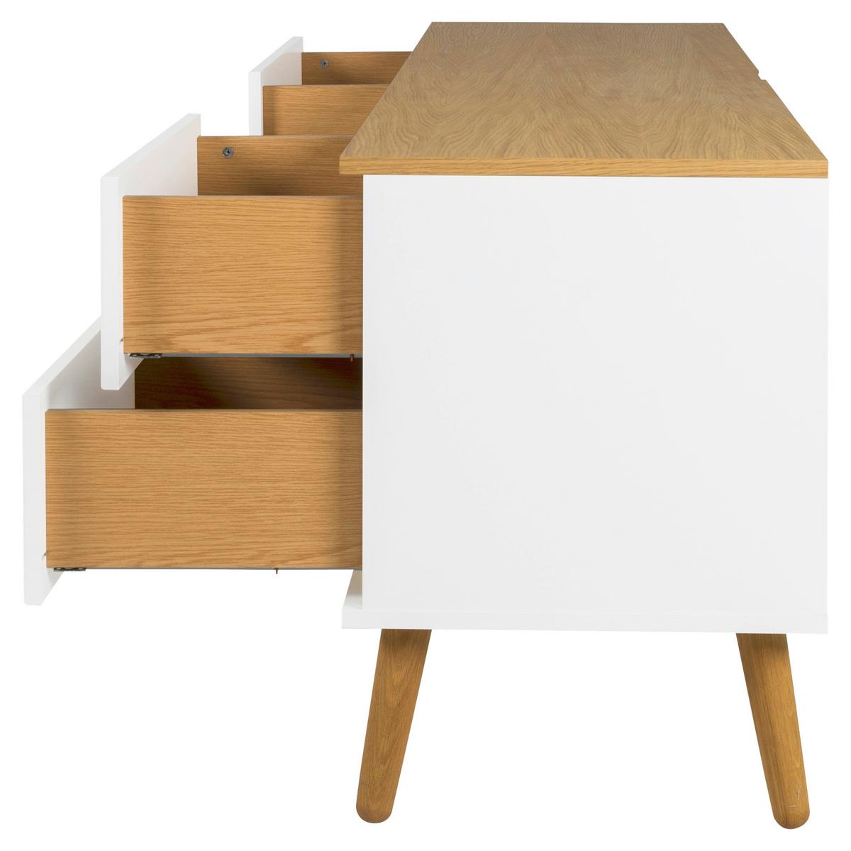 SZAFKA RTV DOT - kolor dębowy/biały, Design, materiał drewnopochodny/drewno (162/60/43cm)