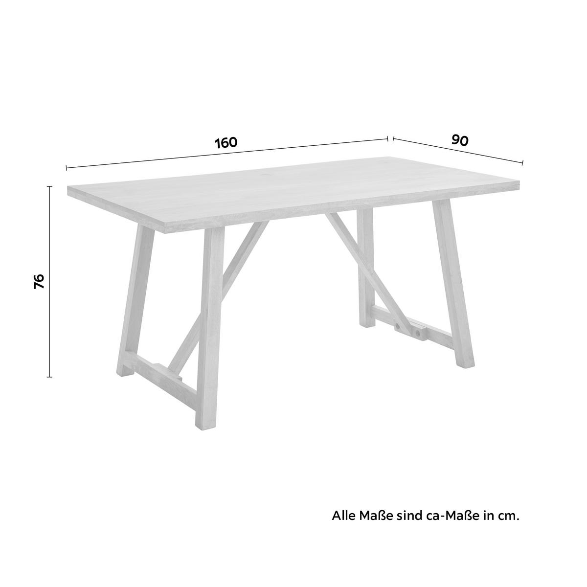 Esstisch Rosa Holz ca. 160x90 cm - Hellbraun, Trend, Holz (160/90/76cm) - Livetastic