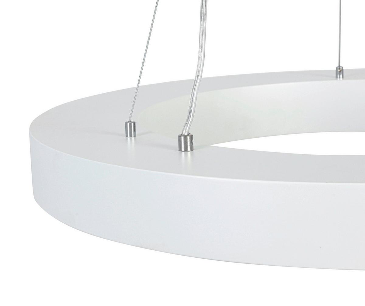 Lampă suspendată cu LED Sandl - alb/culoare crom, Modern, plastic/metal (60/120cm) - Mömax