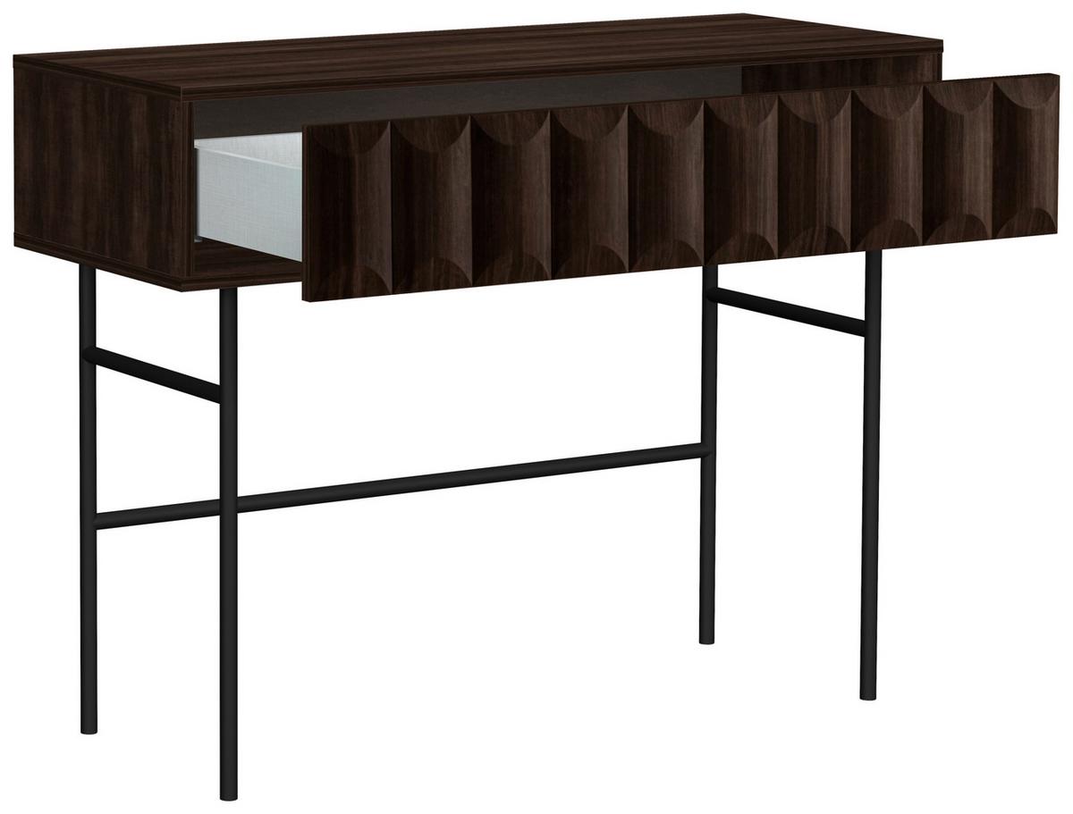 Konsole Diamond Dunkelbraun - Dunkelbraun/Schwarz, MODERN, Holzwerkstoff/Metall (105/40/81cm) - Mömax