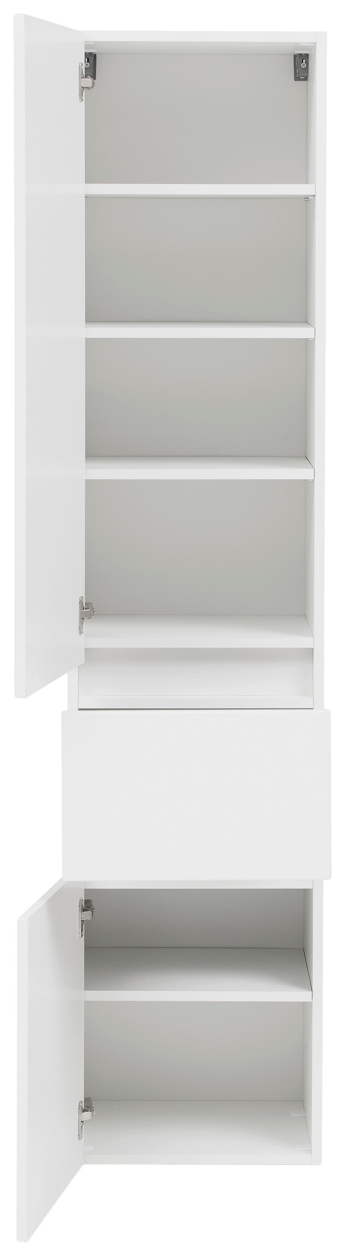 Hochschrank Kopenhagen B: 40 cm Weiß - Silberfarben/Weiß, KONVENTIONELL, Holzwerkstoff/Kunststoff (40/180/35cm) - Held