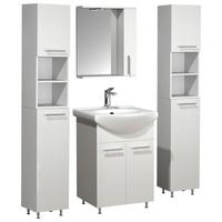 Kopalnica Lisalo M, Bela - srebrne barve/bela, Moderno, umetna masa/steklo (110cm) - MID.YOU