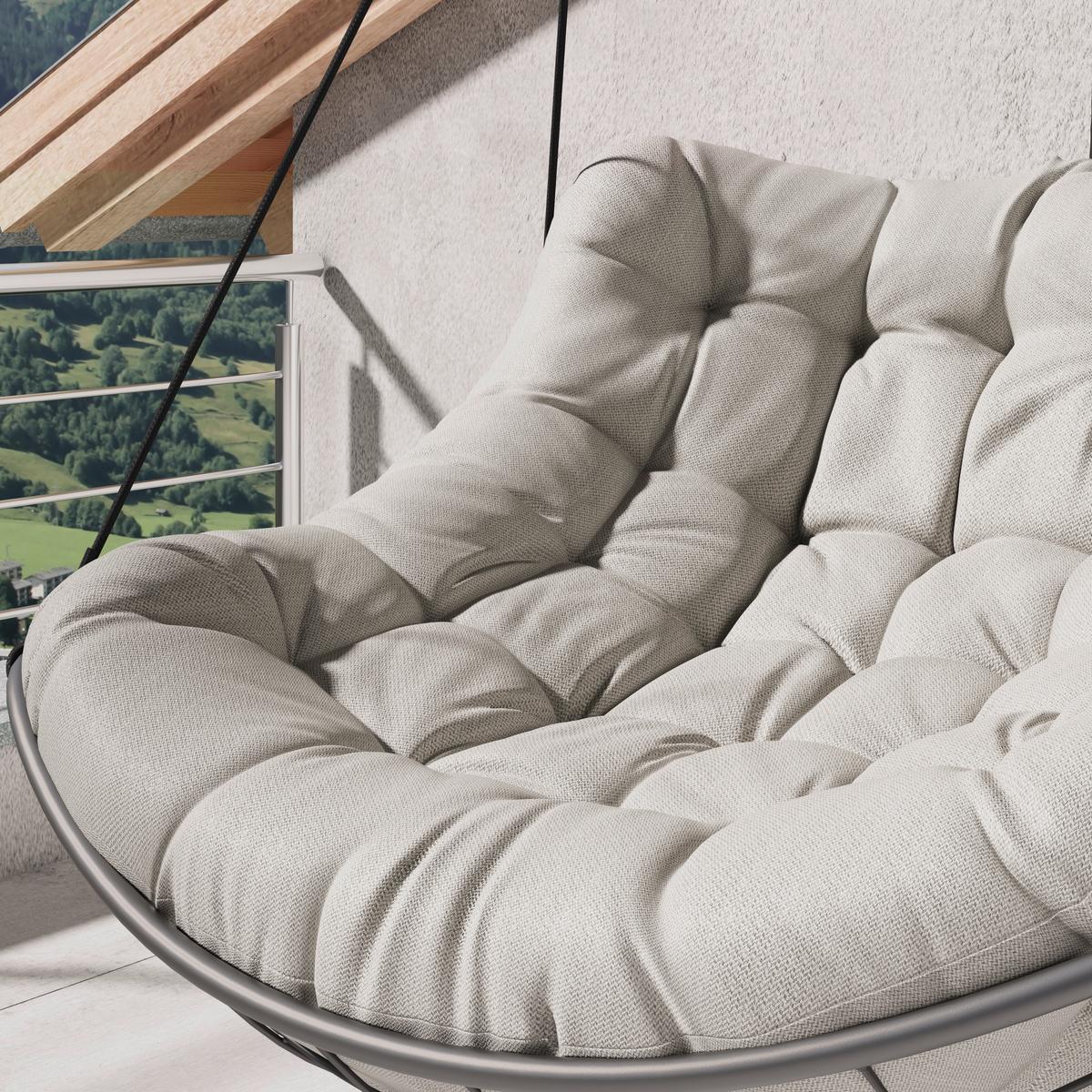 Viseči Stol Rom, Antracit, Svetlo Siva - barva oreha/antracit, Moderno, kovina/tekstil (100/191/120cm) - Mömax