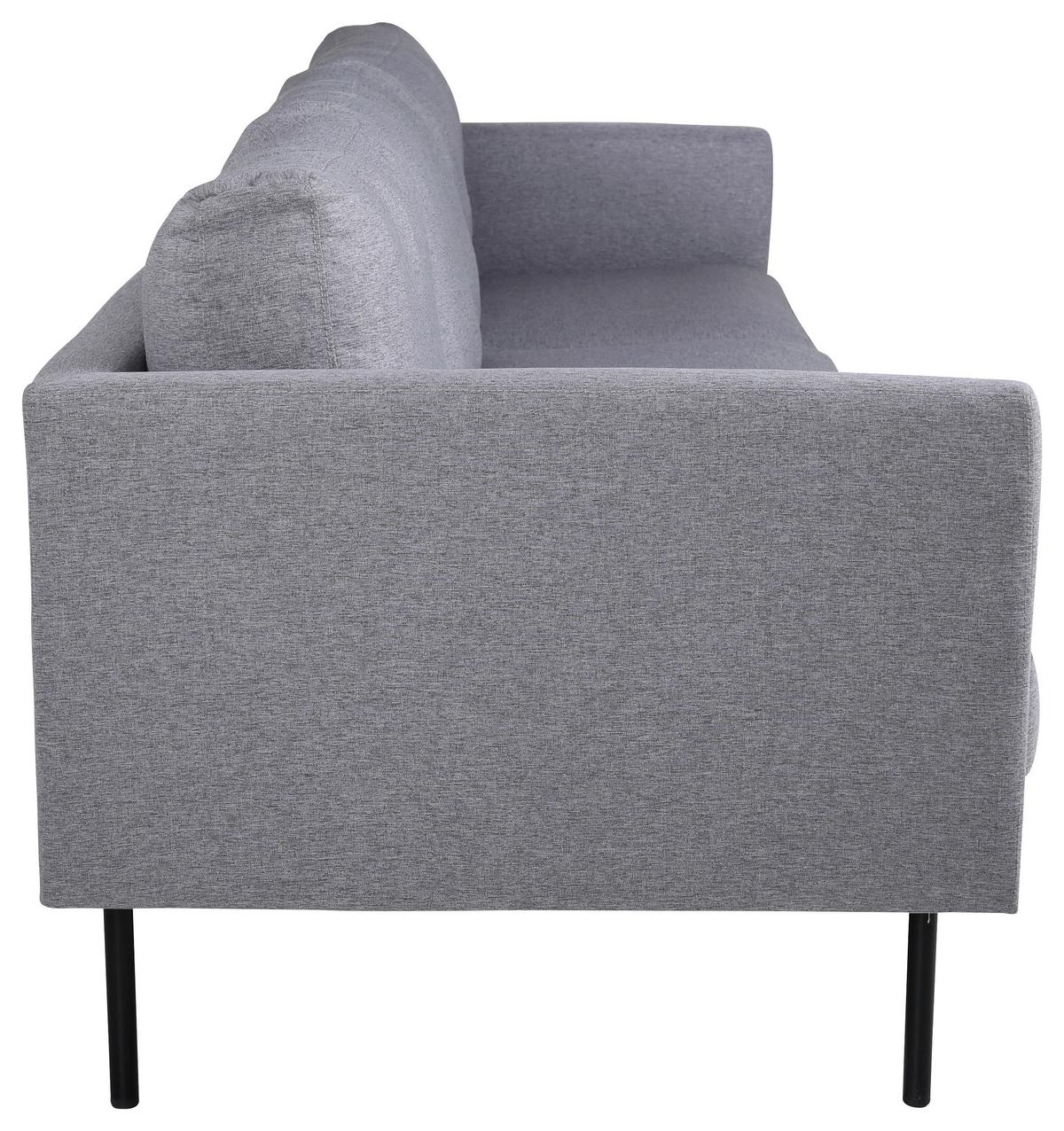 3-SITZER-SOFA ZOOM - Schwarz/Grau, Design, Textil/Metall (260/78/80cm) - Livetastic