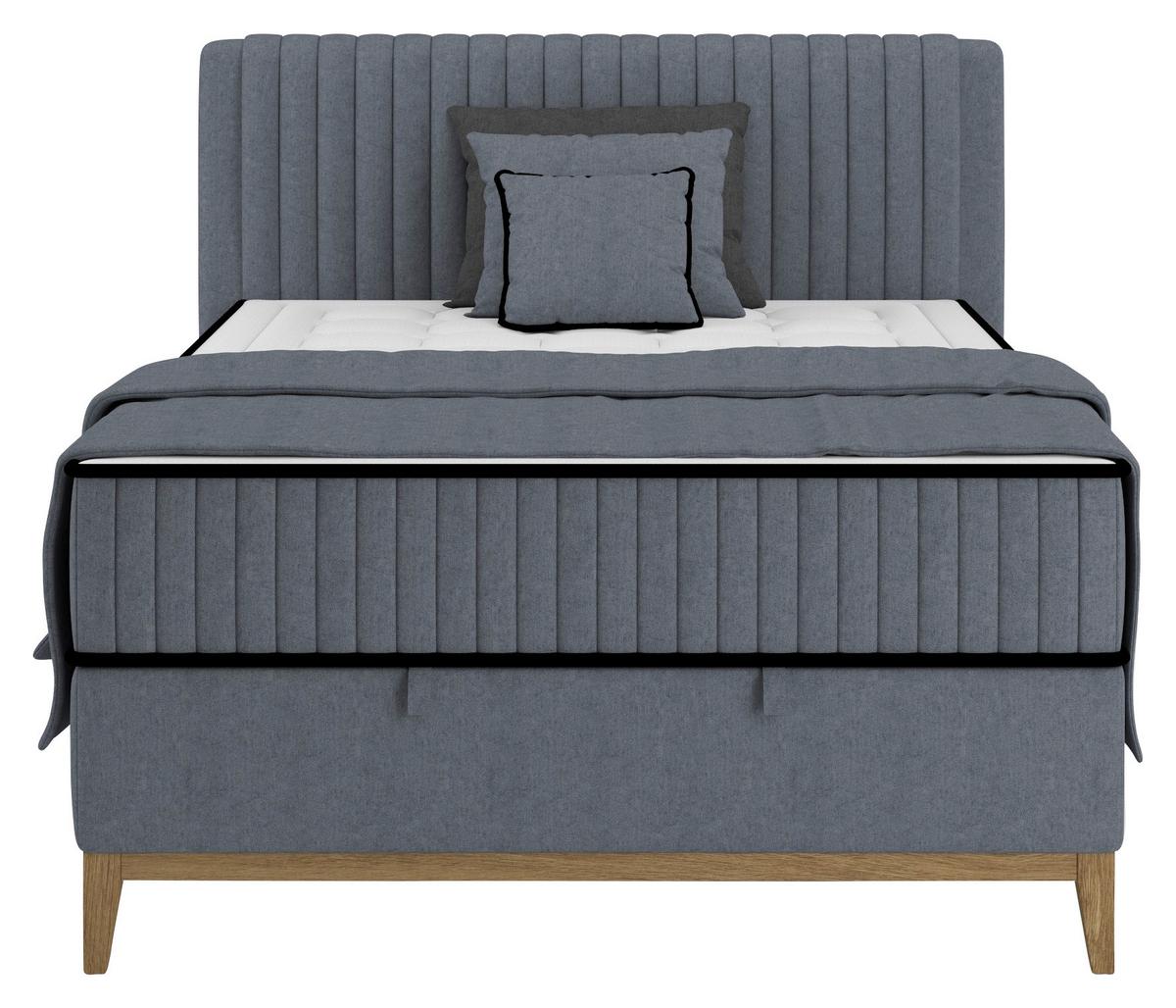 Bett Elena Blau ca. 120x200cm - Blau, KONVENTIONELL, Holz/Holzwerkstoff (120/200cm) - Sembella