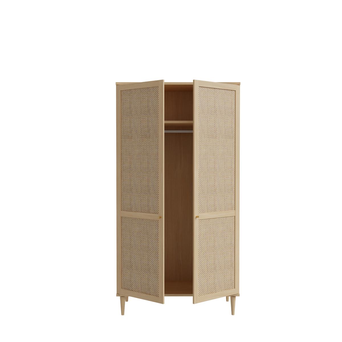 DULAP CU UșI ROTATIVE CALASETTA - culoare lemn stejar, Natur, material pe bază de lemn (110,1/208,1/52,1cm) - Zandiara