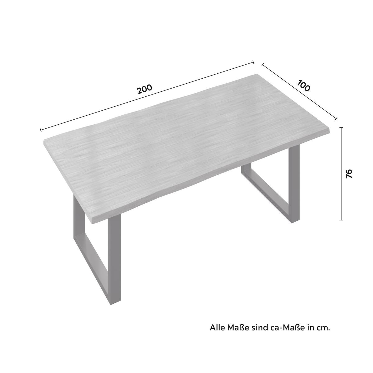 Jedilna Miza Yola, Barva Hrasta, 200x100 - barve hrasta, Moderno, kovina/les (200/100/76cm) - Bessagi Home