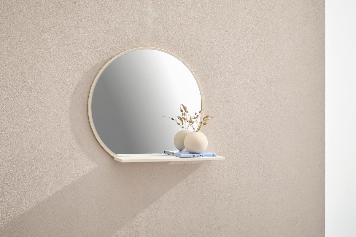 LUSTRO ŚCIENNE BRAVO - kaszmir, Design, materiał drewnopochodny/szkło (65/56/17cm) - Xora