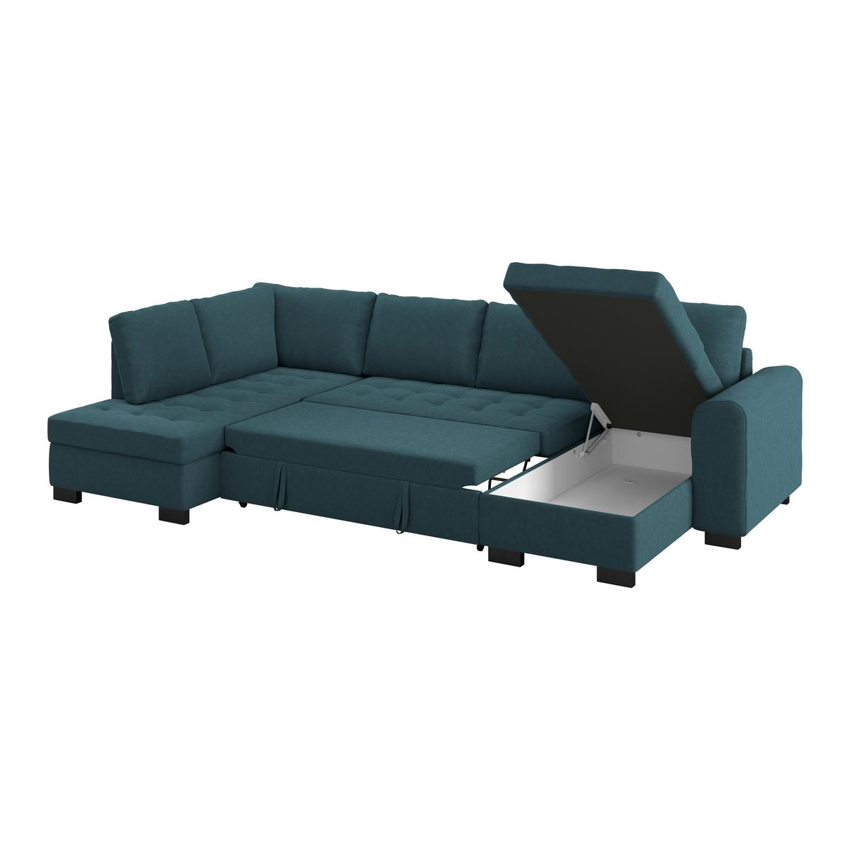 Canapea modulară MALTE - albastru/gri, Modern, textil (178/305/155cm) - Luca Bessoni