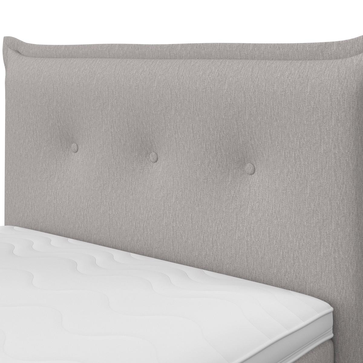 Boxbett Polo ca. 90x200 cm Grau mit Topper - Schwarz/Grau, MODERN, Holz/Kunststoff (90/200cm) - Bessagi Home