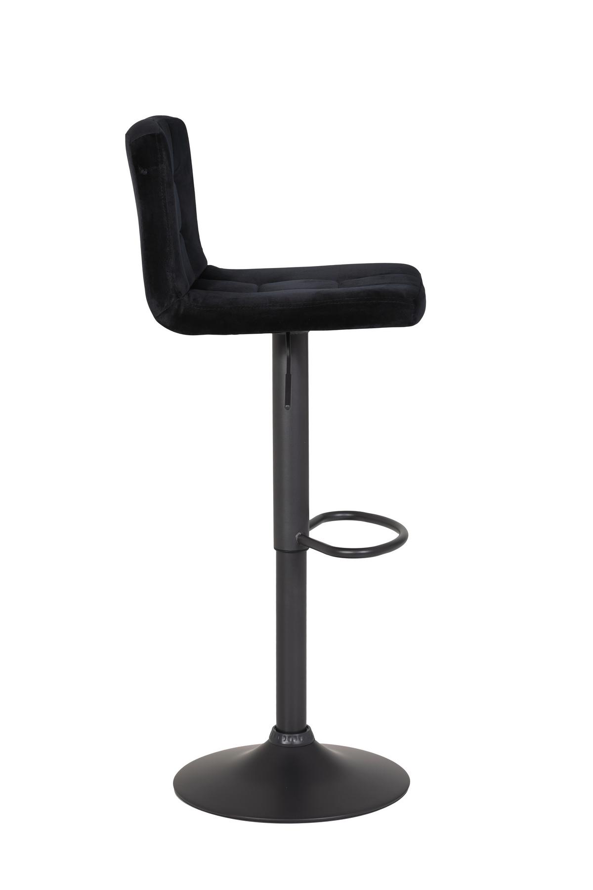 Barhocker 2er-Set Amanda II Schwarz Samt - Dunkelgrau/Schwarz, MODERN, Textil/Metall (40/85/48cm) - MID.YOU