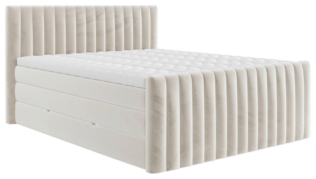 PAT BOXSPRING SIMON - bej, Konventionell, textil/material pe bază de lemn (180/200cm) - Premium Living