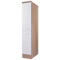 Apothekerschrank Samoa Weiß/Eichefarben - Alufarben/Weiß, KONVENTIONELL, Holzwerkstoff/Kunststoff (30/168,5/60cm) - FlexWell