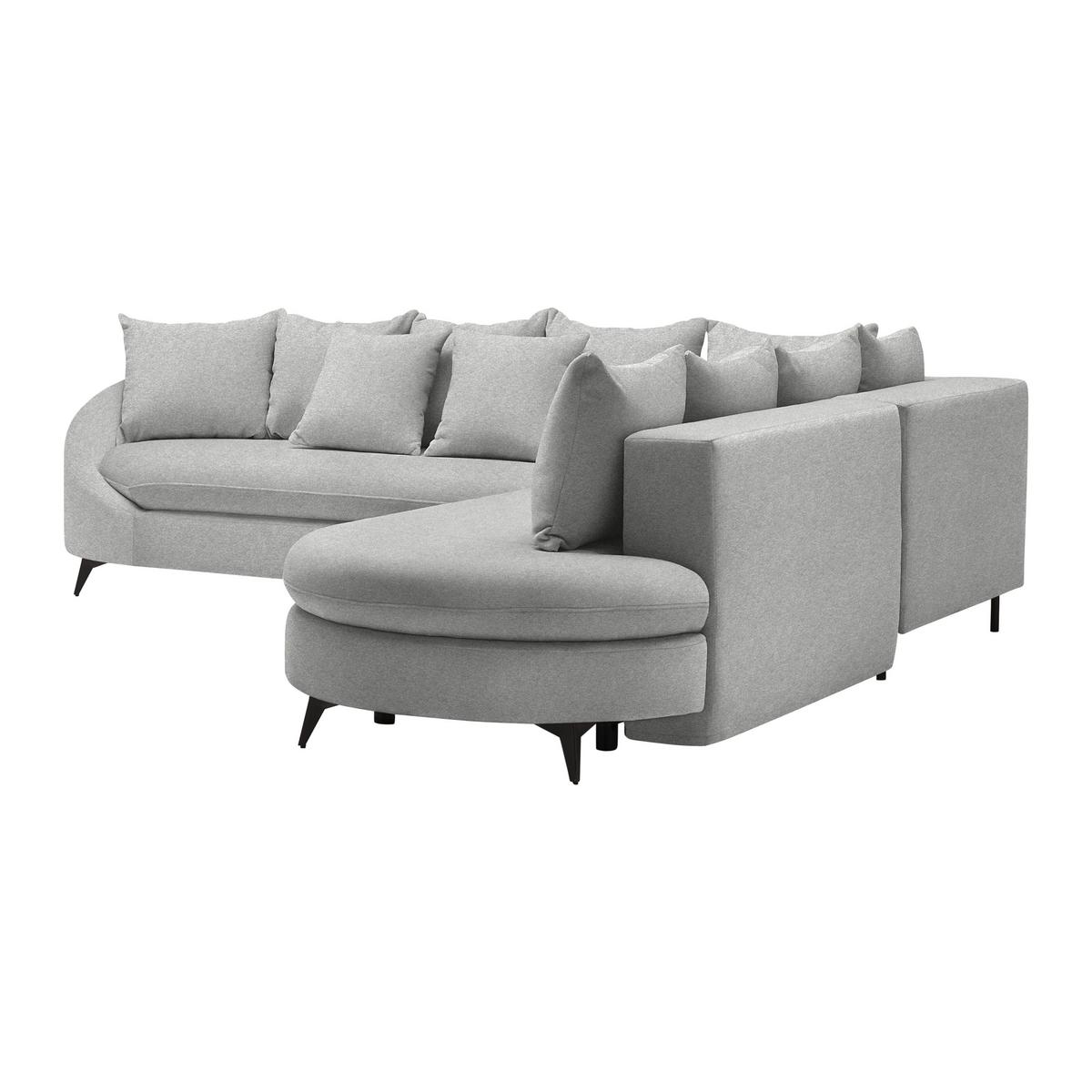 Ecksofa Axel Hellgrau - Hellgrau/Schwarz, MODERN, Textil/Metall (291/87/250cm) - Mömax