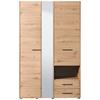 ARMOIRE À VÊTEMENTS LEON - noir/chêne artisan, KONVENTIONELL, matériau en bois/matière synthétique (128/206/54cm) - Mömax